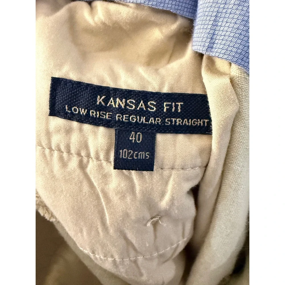 Sportscraft Linen Trousers Mens 40 Cream Excellent Kansas Fit Straight Leg Pants